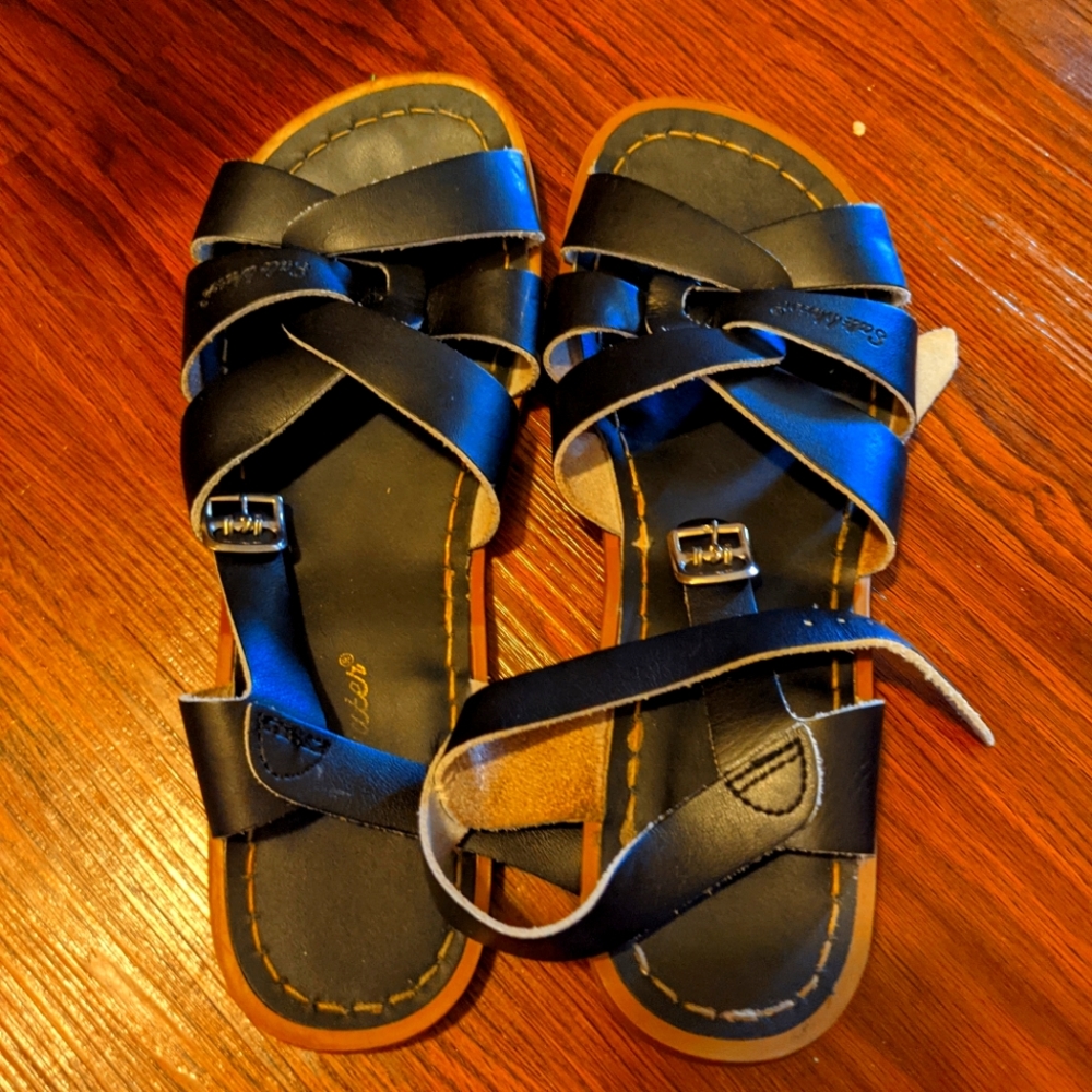 Black Salt Water Sandals